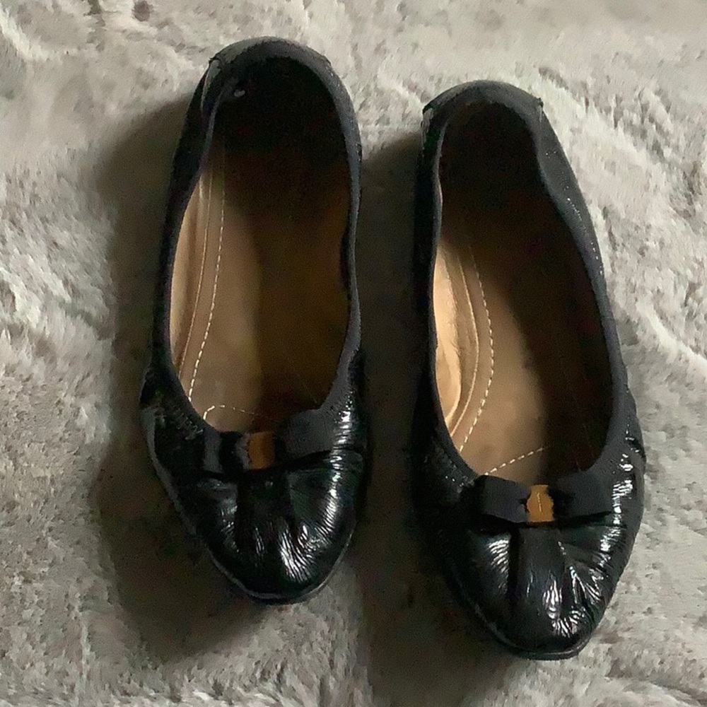 Salvatore Ferragamo Black My Joy Leather Ballet Flats